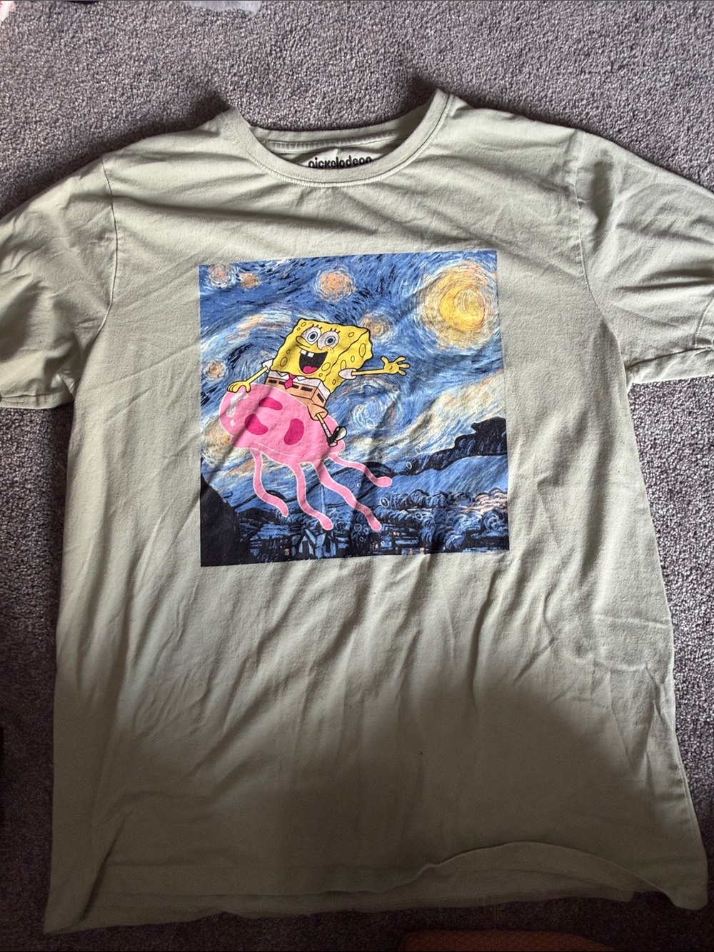 Nickelodeon SpongeBob Jellyfish Art Graphic Tee - Light Green